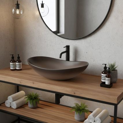 REA-U0626 - Lavoar pentru montaj pe blat ROYAL 36x62 cm ceramică/maro