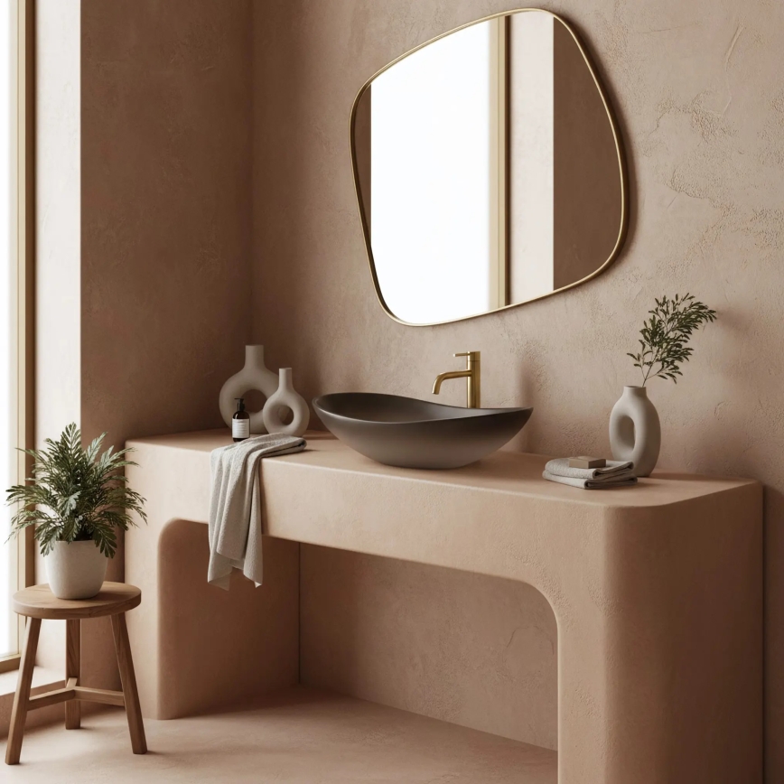 REA-U0626 - Lavoar pentru montaj pe blat ROYAL 36x62 cm ceramică/maro