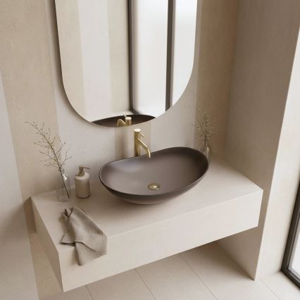 REA-U0626 - Lavoar pentru montaj pe blat ROYAL 36x62 cm ceramică/maro
