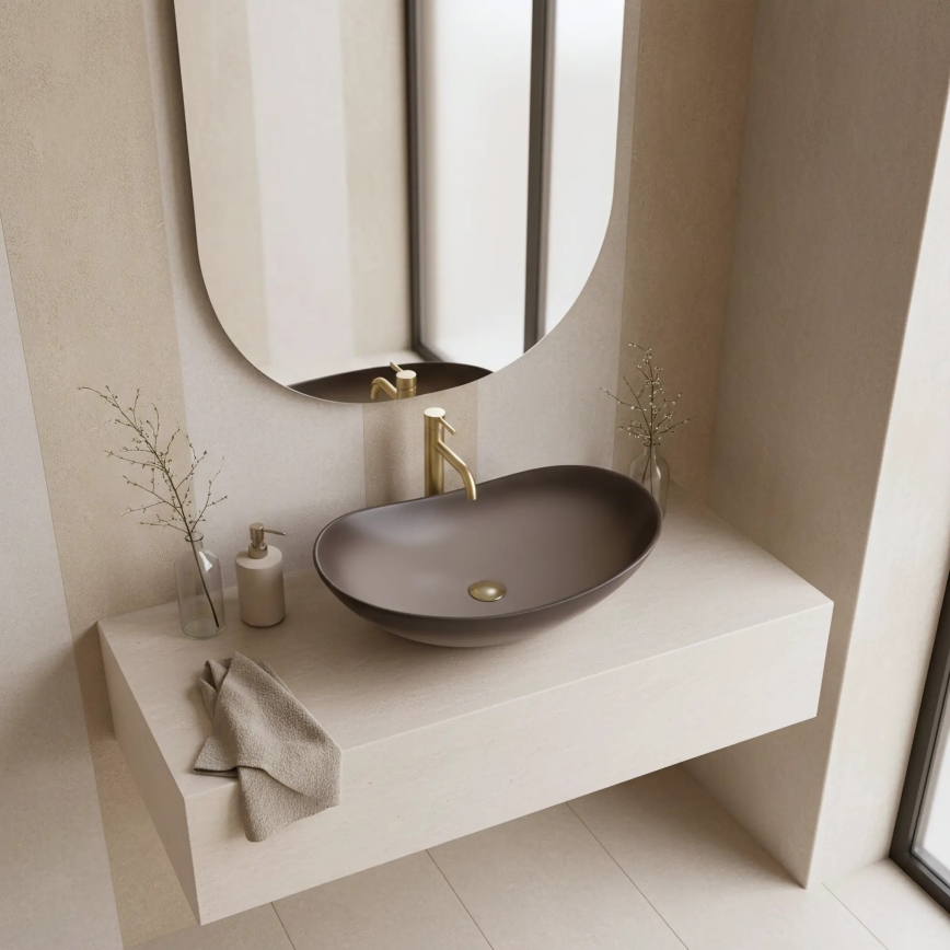 REA-U0626 - Lavoar pentru montaj pe blat ROYAL 36x62 cm ceramică/maro