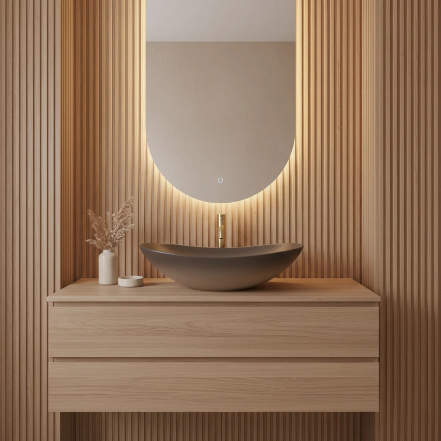 REA-U0626 - Lavoar pentru montaj pe blat ROYAL 36x62 cm ceramică/maro