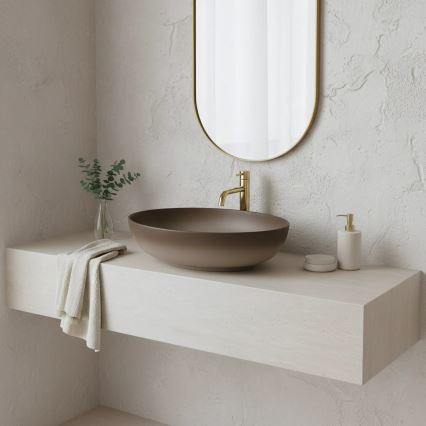 REA-U0627 - Lavoar CAROLA pentru blat 39x51,5 cm ceramică/maro