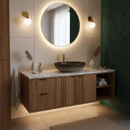 REA-U0627 - Lavoar CAROLA pentru blat 39x51,5 cm ceramică/maro