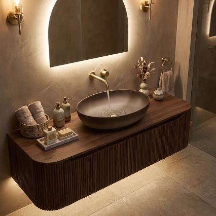 REA-U0627 - Lavoar pentru blat CAROLA 39 x 51,5 cm ceramică/bej/maro