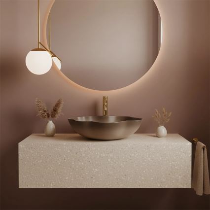 REA-U0629 - Lavoar PEARL pentru blat 38x50,5 cm ceramică/maro