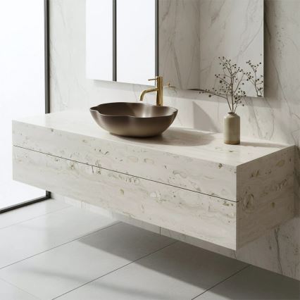 REA-U0629 - Lavoar PEARL pentru blat 38x50,5 cm ceramică/maro