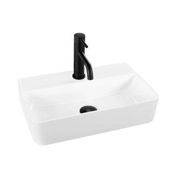 REA-U0630 - Lavoar NAOMI 28,5 x 45,5 cm, ceramică, alb, pentru montaj pe blat sau suspendat