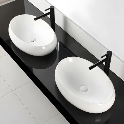 REA-U0656 - Lavoar pentru blat MELANIA 40,5 x 60 cm, ceramică, alb lucios
