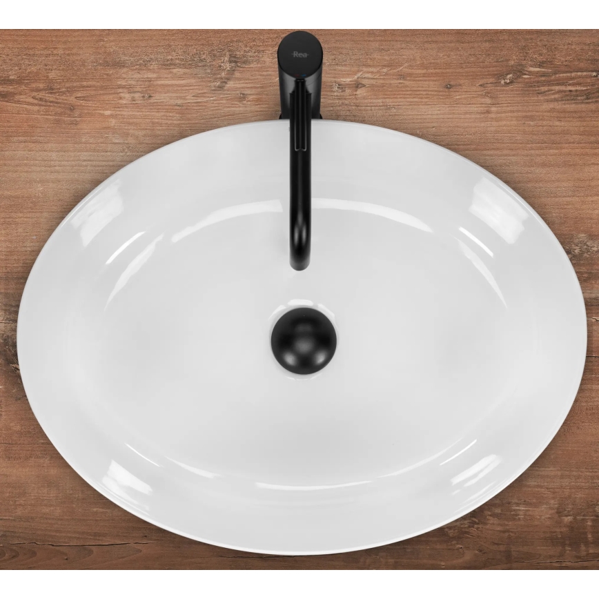 REA-U1223 - Lavoar pentru blat QUEEN 41,5x55 cm ceramică/alb lucios