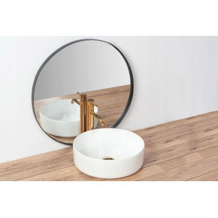 REA-U18918 - Lavoar pe blat SAMI Ø 36 cm, ceramică, alb lucios