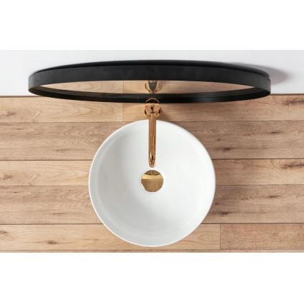 REA-U18918 - Lavoar pe blat SAMI Ø 36 cm, ceramică, alb lucios