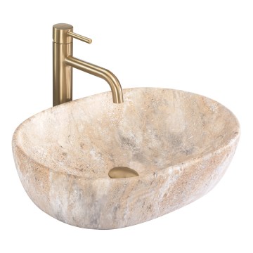 REA-U3000 - Lavoar pentru blat AMELIA 34,5x48 cm ceramică/bej/imitație de piatră