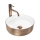 REA-U3303 - Lavoar pentru montare pe blat SAMI, Ø 37 cm, ceramică, alb/auriu