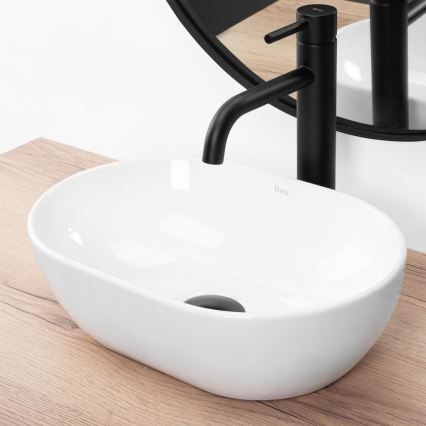 REA-U3322 - Lavoar pentru montare pe blat AMELIA MINI, 26 x 38 cm, ceramică, alb lucios