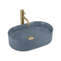 REA-U3535 - Lavoar VANDA pentru montare pe blat 31x49 cm, ceramică/bleumarin închis