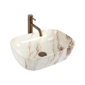 REA-U3601 - Lavoar pentru blat BELINDA 33x46,5 cm ceramică/bej/imitație de piatră