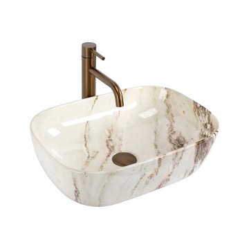 REA-U3601 - Lavoar pentru blat BELINDA 33x46,5 cm ceramică/bej/imitație de piatră