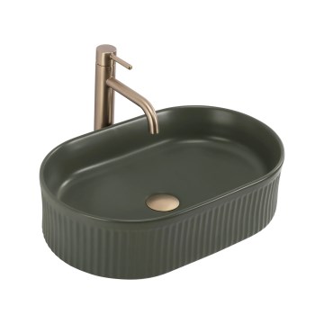 REA-U3611 - Lavoar pe blat VANDA, 31 x 49 cm, ceramică, verde închis