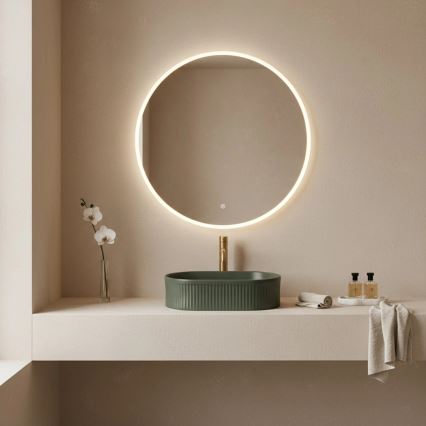 REA-U3611 - Lavoar pe blat VANDA, 31 x 49 cm, ceramică, verde închis