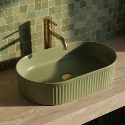 REA-U3612 - Lavoar pe blat VANDA 31x49 cm ceramică/verde
