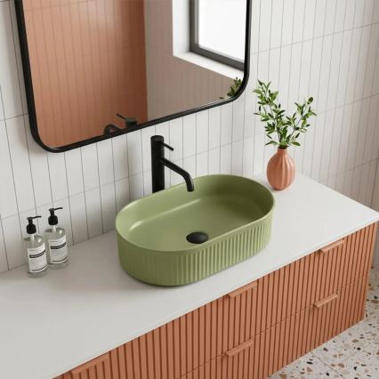 REA-U3612 - Lavoar pe blat VANDA 31x49 cm ceramică/verde