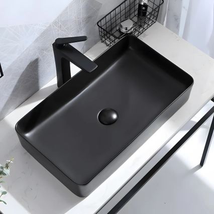 REA-U3690 - Lavoar pentru blat DENIS 35x61 cm ceramică/negru mat