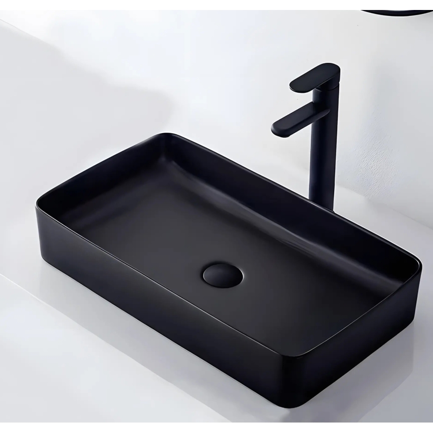 REA-U3690 - Lavoar pentru blat DENIS 35x61 cm ceramică/negru mat