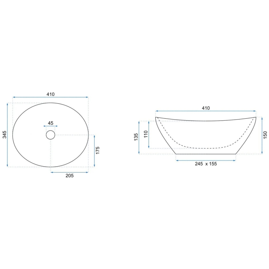 REA-U3697 - Lavoar SOFIA pe blat 34,5x41 cm ceramică/alb/auriu periat