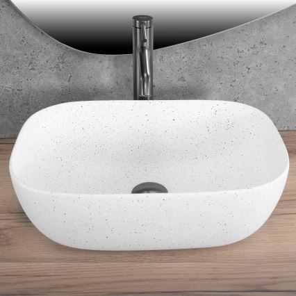 REA-U4001 - Lavoar BELINDA pentru blat, 33,5 x 46,5 cm, ceramică, alb mat