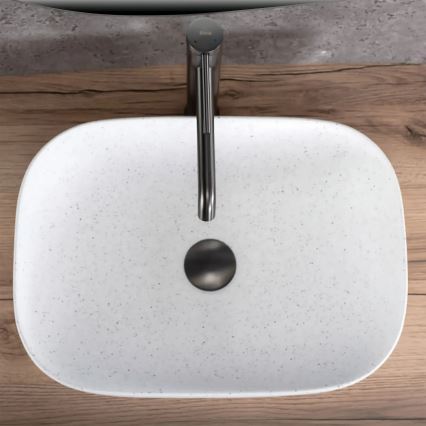 REA-U4001 - Lavoar BELINDA pentru blat, 33,5 x 46,5 cm, ceramică, alb mat