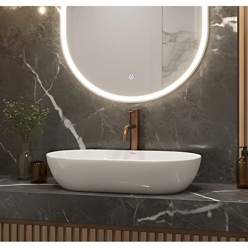 REA-U4331 - Lavoar de blat AMELIA 32,5x52 cm ceramică/alb lucios