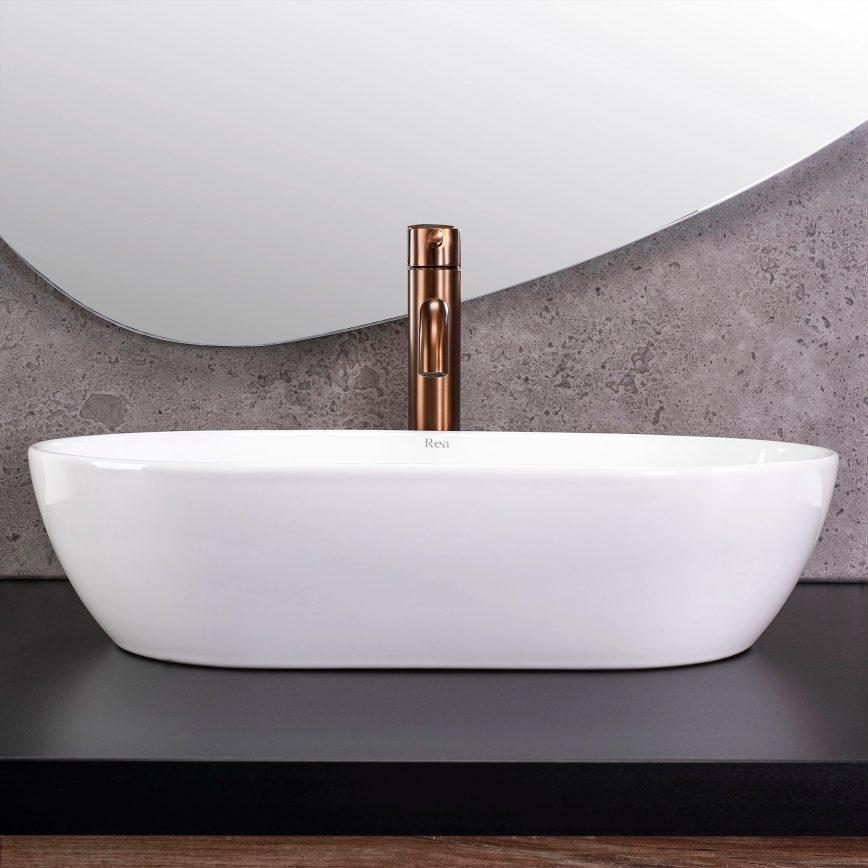 REA-U4331 - Lavoar de blat AMELIA 32,5x52 cm ceramică/alb lucios
