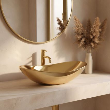 REA-U4545 - Lavoar pentru blat ROYAL, 36 x 60,5 cm, ceramică/auriu