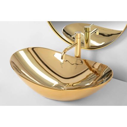 REA-U4545 - Lavoar pentru blat ROYAL, 36 x 60,5 cm, ceramică/auriu