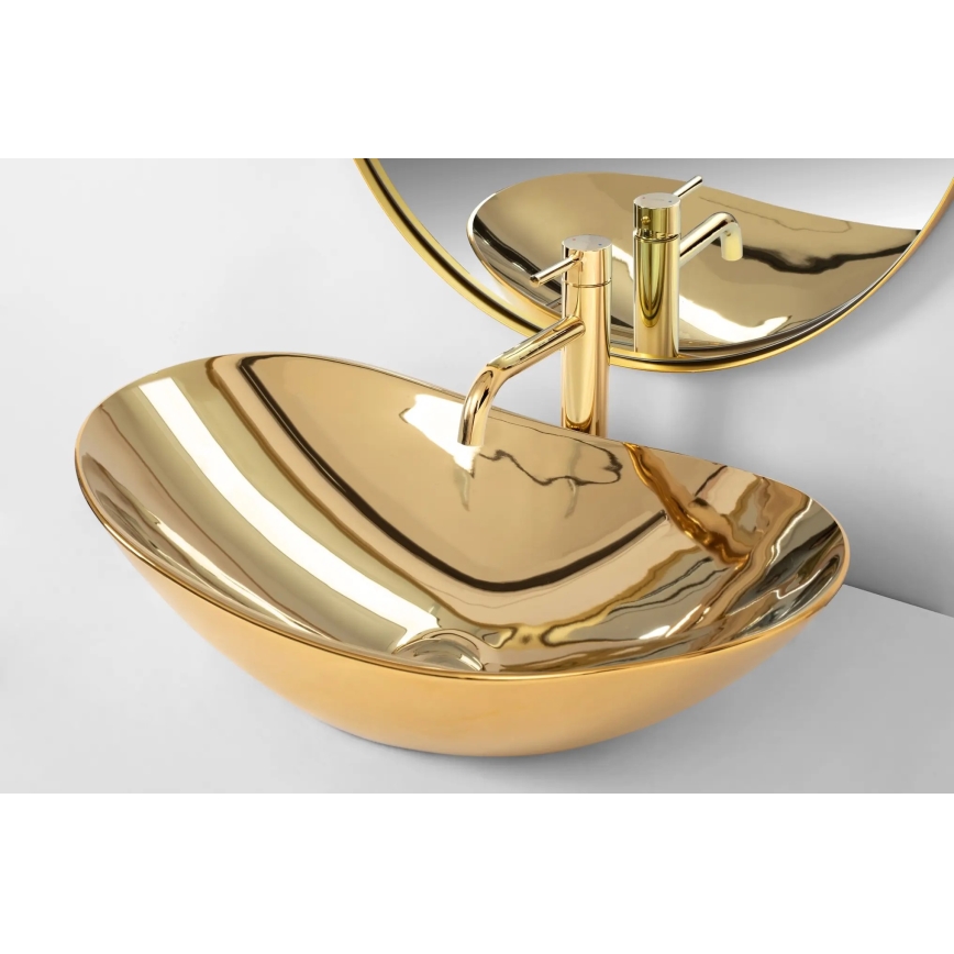 REA-U4545 - Lavoar pentru blat ROYAL, 36 x 60,5 cm, ceramică/auriu