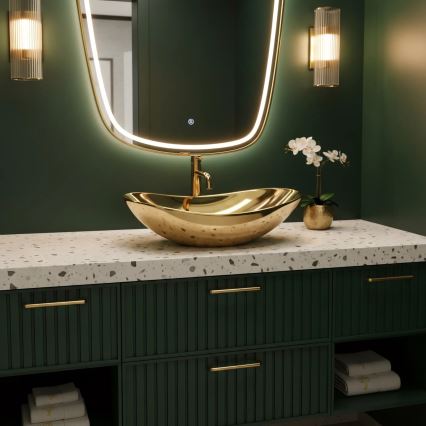 REA-U4545 - Lavoar pentru blat ROYAL, 36 x 60,5 cm, ceramică/auriu