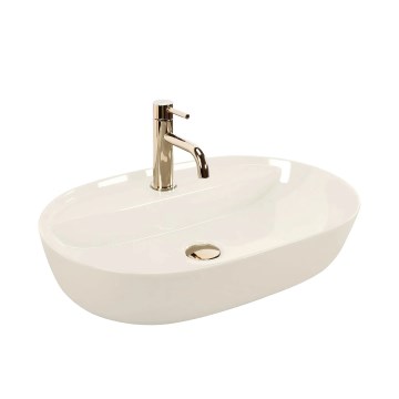 REA-U4589 - Lavoar AURA 41x61 cm pentru blat, ceramică, crem, finisaj lucios