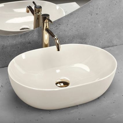 REA-U4591 - Lavoar LISA 35 x 49 cm pentru blat, ceramică/crem lucios