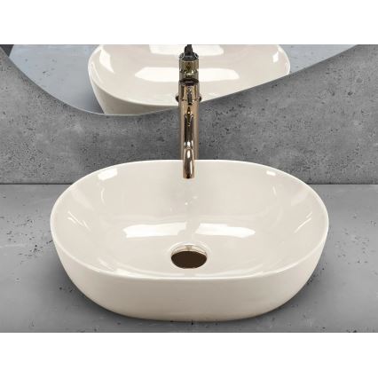 REA-U4591 - Lavoar LISA 35 x 49 cm pentru blat, ceramică/crem lucios