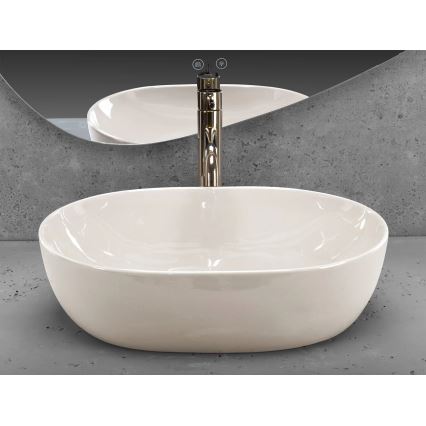 REA-U4591 - Lavoar LISA 35 x 49 cm pentru blat, ceramică/crem lucios