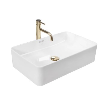REA-U5055 - Lavoar pentru blat BERTA 35,5 x 56 cm ceramică/alb lucios