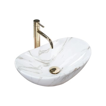 REA-U5063 - Lavoar pentru blat ROYAL MINI 30 x 47 cm, ceramică albă cu aspect de piatră