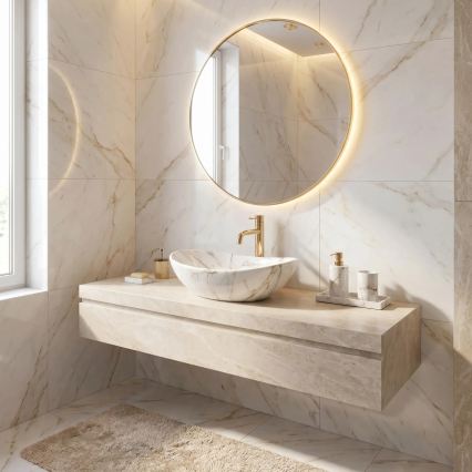 REA-U5063 - Lavoar pentru blat ROYAL MINI 30 x 47 cm, ceramică albă cu aspect de piatră