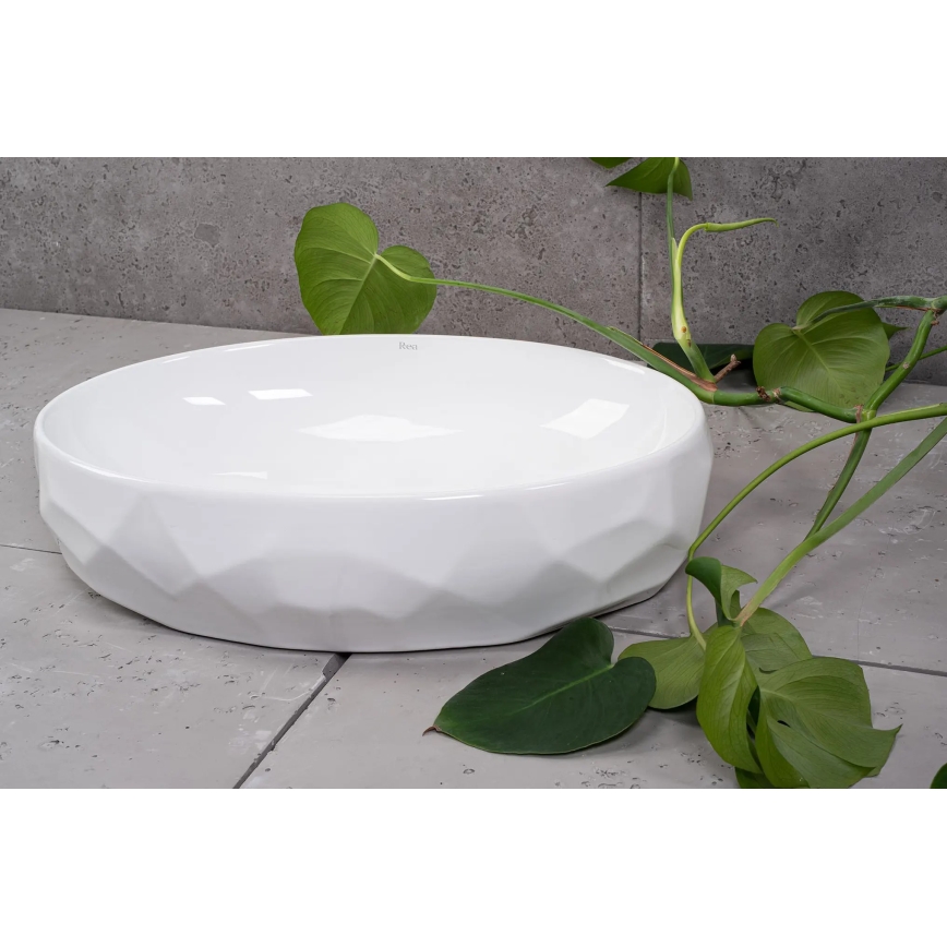 REA-U5660 - Lavoar pentru blat MAYA 39x60 cm ceramică/alb lucios