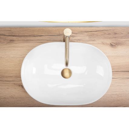 REA-U6022 - Lavoar pentru blat LISA 35x49 cm ceramică/alb lucios