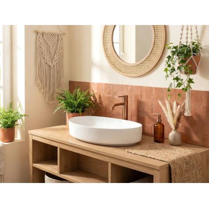 REA-U6371 - Lavoar pentru blat JOANA 40,5x65,5 cm ceramică/alb lucios