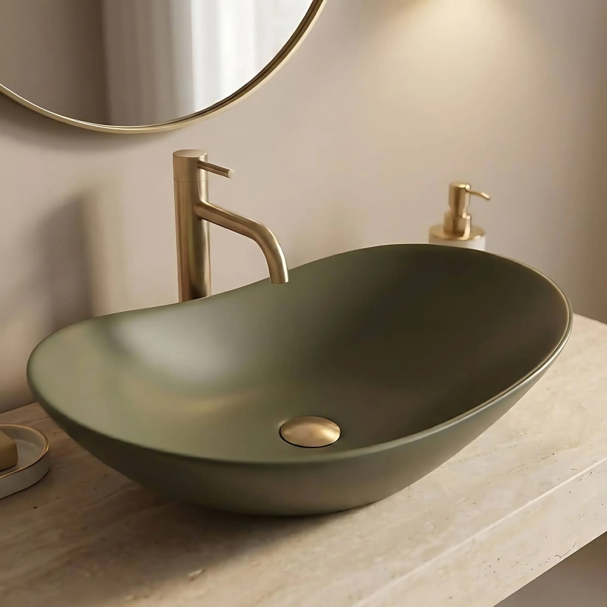 REA-U6372 - Lavoar ROYAL pentru blat 35,5x61,5 cm ceramică/măsliniu