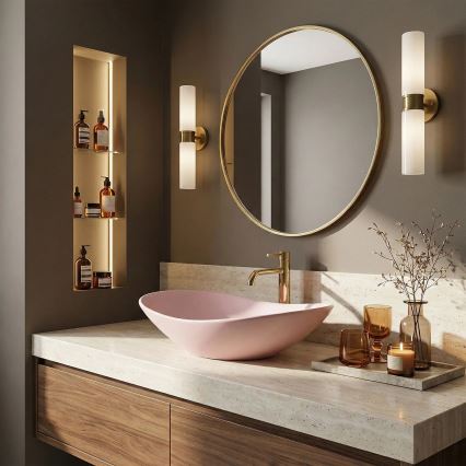 REA-U6374 - Lavoar ROYAL pentru blat, 35,5 x 61,5 cm, ceramică, roz mat
