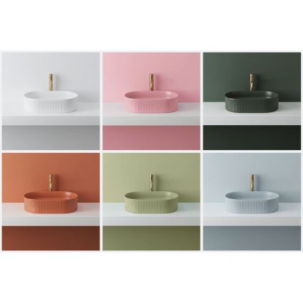 REA-U6376 - Lavoar pentru blat VANDA 31x49 cm ceramică/roz mat