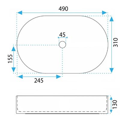 REA-U6376 - Lavoar pentru blat VANDA 31x49 cm ceramică/roz mat